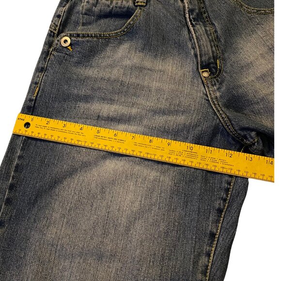 Rare VTG Y2K Southpole Embroidered Wide Leg Straight Denim Jeans Size 30 x 32 - Picture 10 of 15